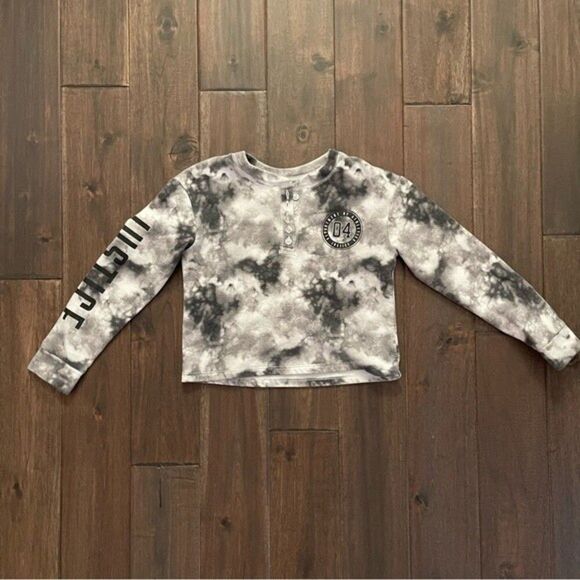 Justice Active Tie Dye Cropped Girls Sweatshirt 7 - Picture 1 of 5